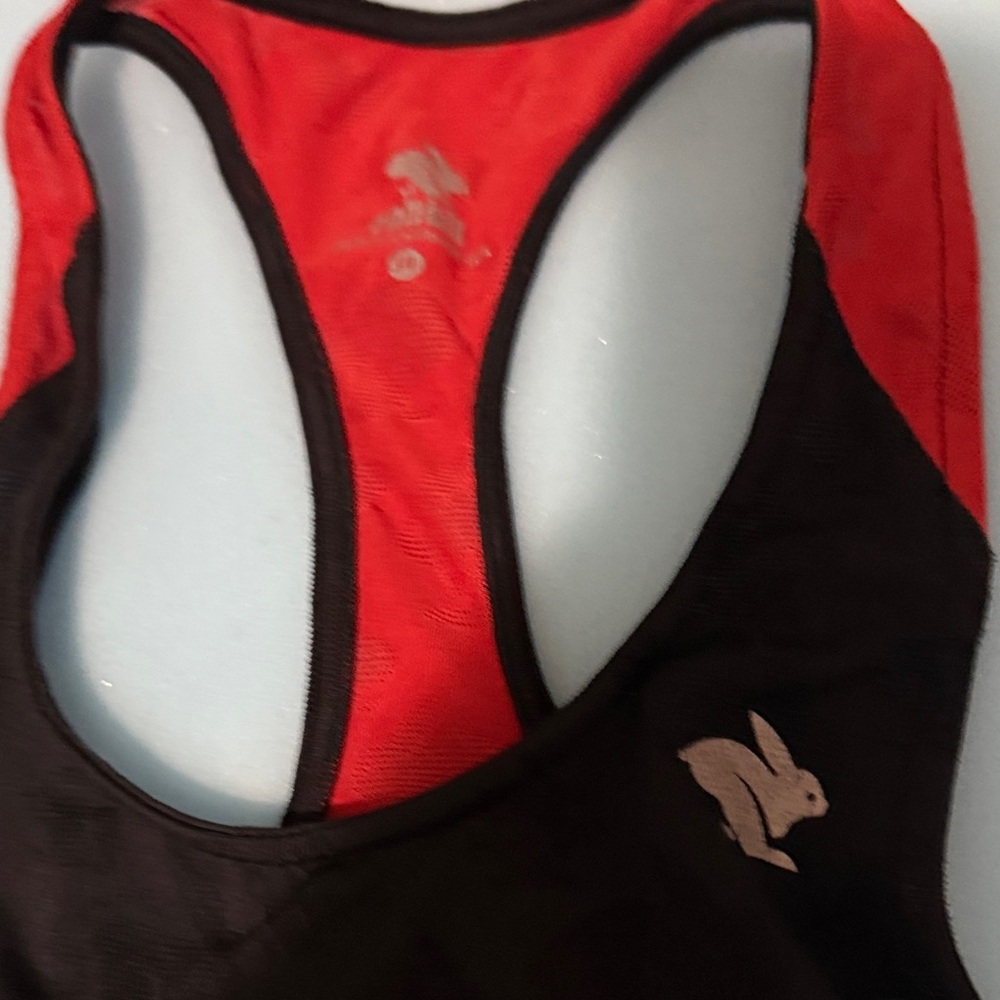 Rabbit Black and Red Racerback Tank Top